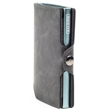 Billetera Baleine Kansas en Aluminio y Cuero con Protección RFID Space Grey