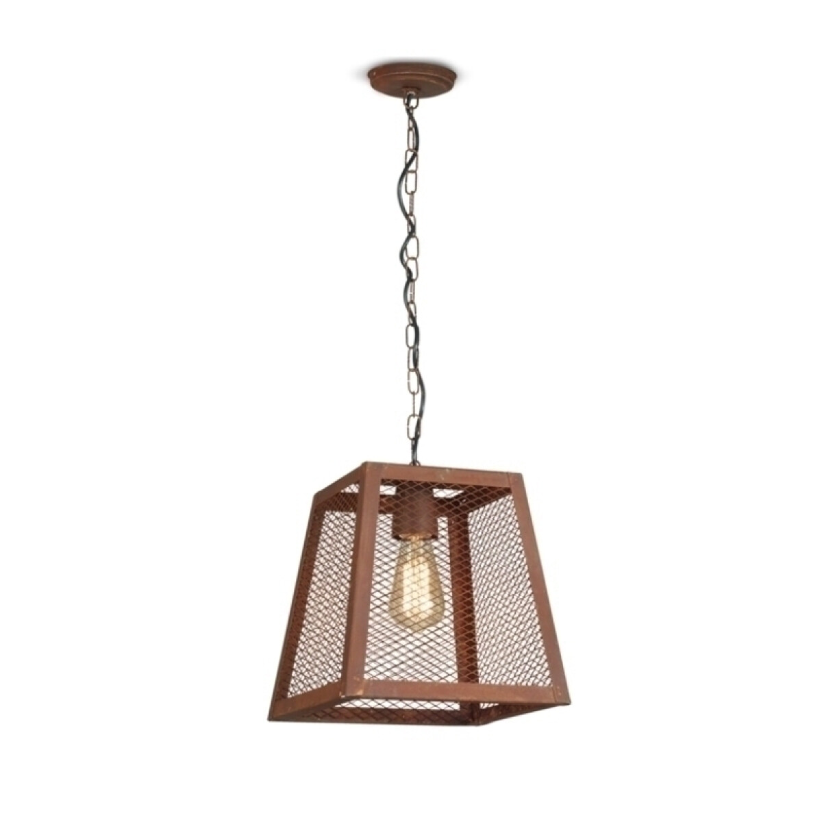 Lámpara colgante vintage con malla de metal, óxido - JU0340 