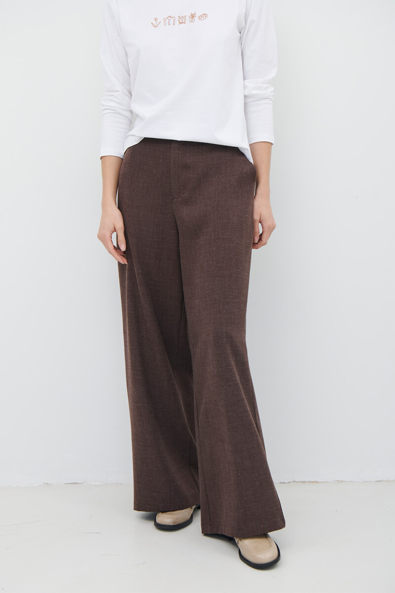 PANTALON MELANGE MARRON