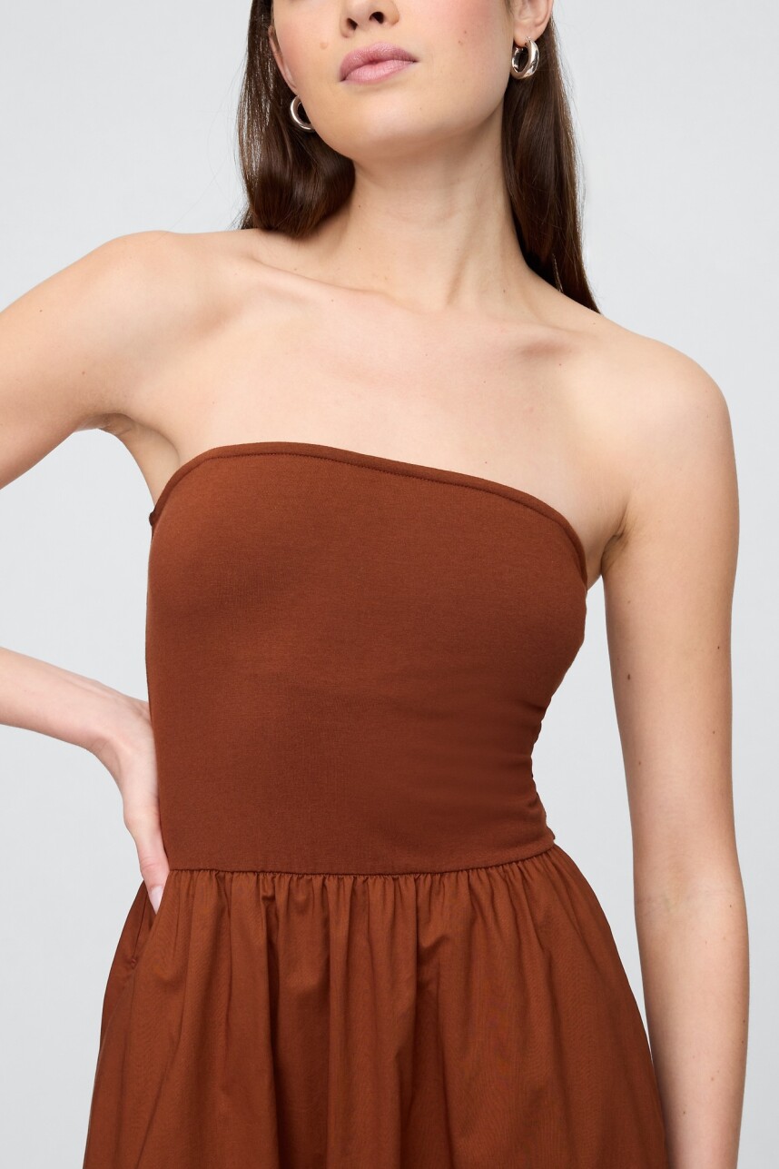 Vestido Strapless Mujer Smoked Paprika 19-1429