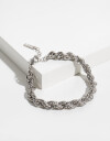 Pulseras Flexibles Metal Pulsera Trenzada - Plateado