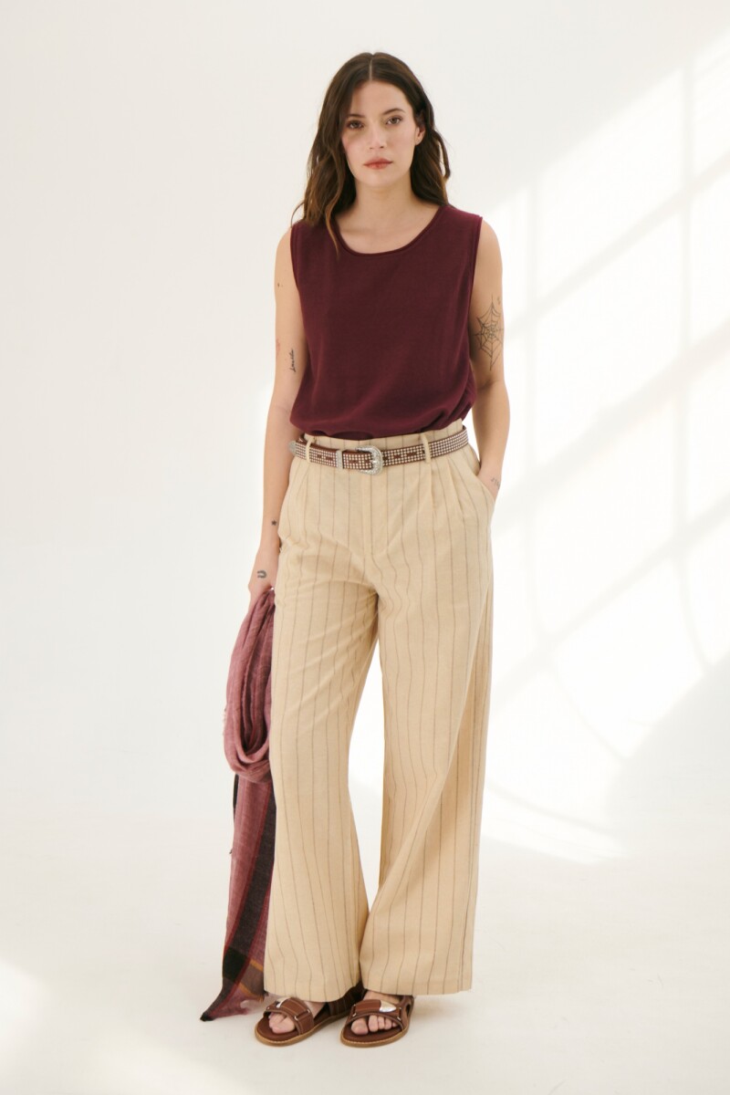 PANTALON LINO TIM BEIGE