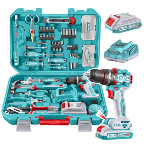 Set De Taladro Percutor 20v 66Nm Y Herramientas Manuales - 166 Piezas Set De Taladro Percutor 20v 66Nm Y Herramientas Manuales - 166 Piezas
