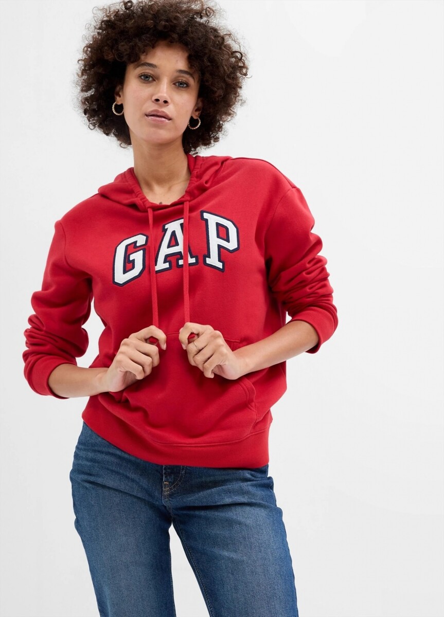 Buzo Canguro Logo Gap Mujer - Slipper Red 
