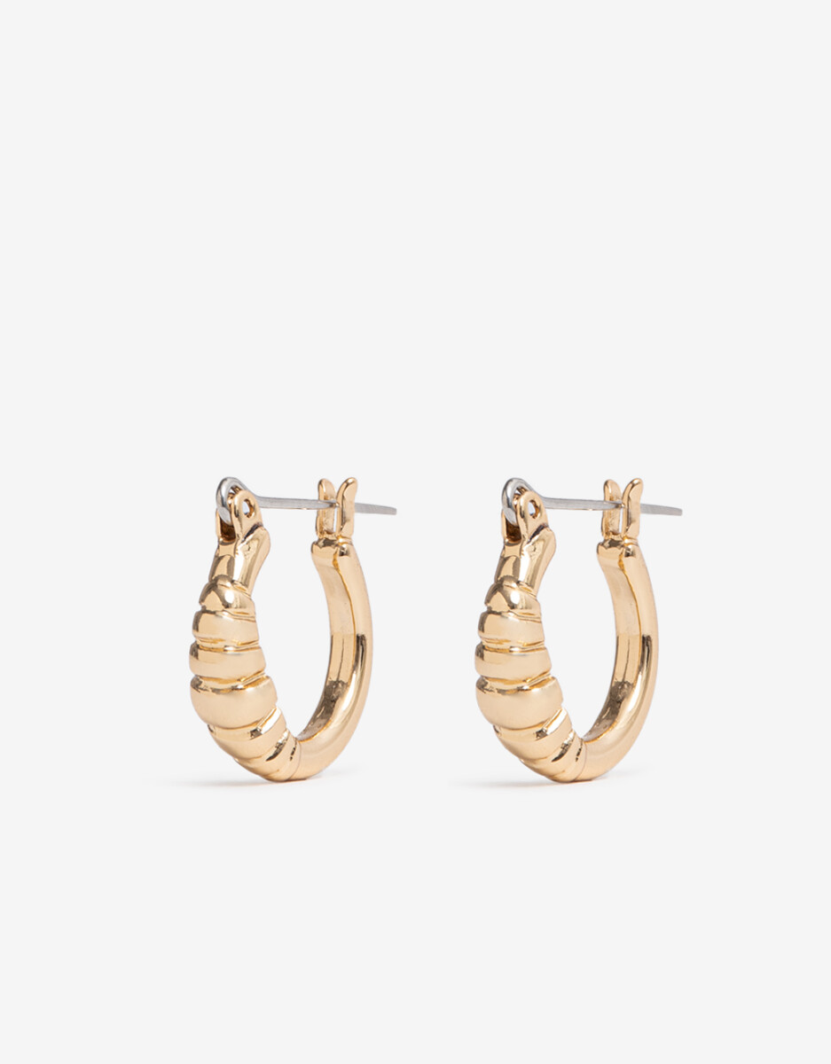 Argollas De Metal Bañado En Oro 