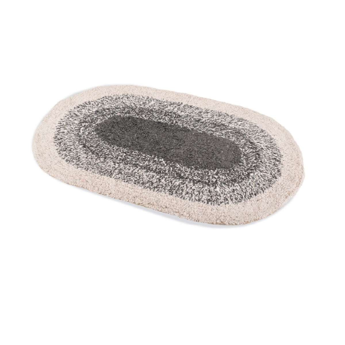 Alfombra Baño Ovalada 100% Algodón 40x60 - Gris 