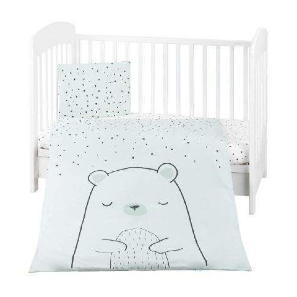Set textil para cuna KIKKABOO 5pz bear mint