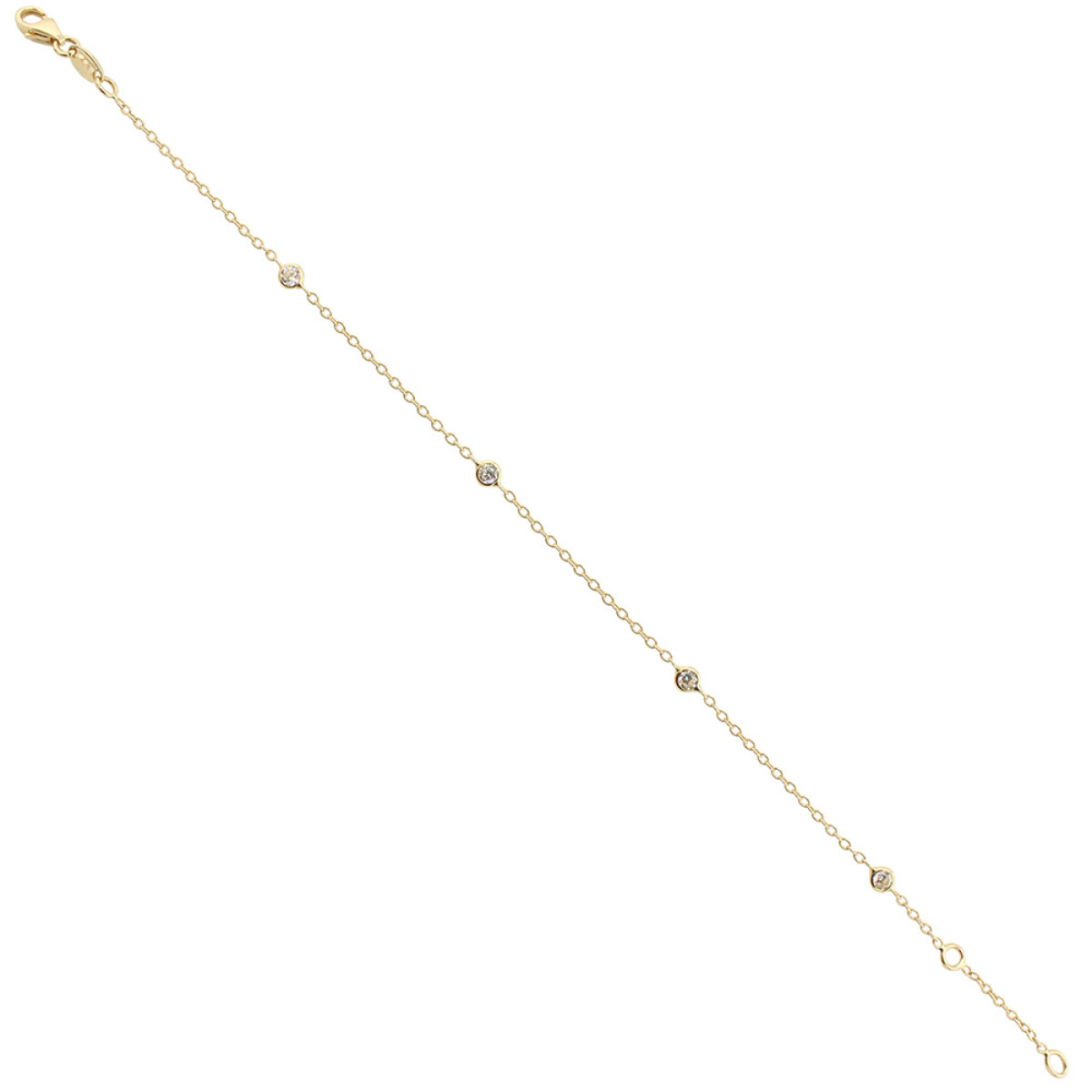 Pulsera Lu de oro amarillo 18k con crconias 
