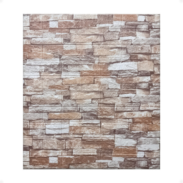 Placa Revestimiento de Pared Autoadhesiva Ladrillo Roca Marrón ZH-05 Placa Revestimiento de Pared Autoadhesiva Ladrillo Roca Marrón ZH-05