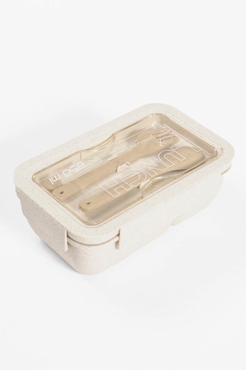 Lunch box con cubiertos 850 ml beige