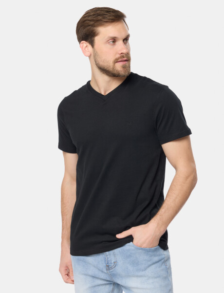 REMERA LISA ESCOTE V Negro