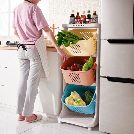Organizador Estante Móvil Carrito Cocina Juguetes Multicolor