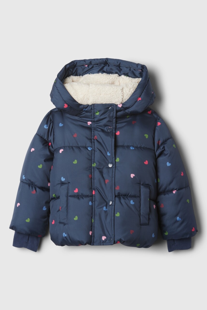Campera Con Corderito Toddler Niña Navy Multi Hearts