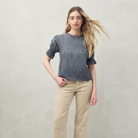 BLUSA MILAN Gris Crema