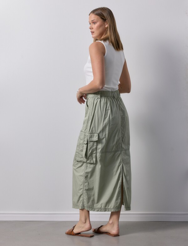 Falda Maxi Cargo OLIVA