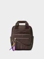 Mochila De Nylon Con Colgante marron