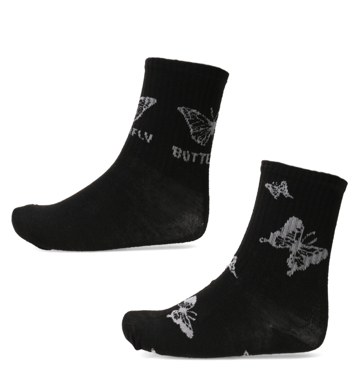 Medias Infantiles N+ Mariposa - Negro - Gris 