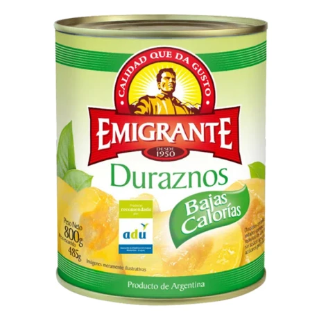 DURAZNOS BAJA CALORIAS EL EMIGRANTE 800G DURAZNOS BAJA CALORIAS EL EMIGRANTE 800G