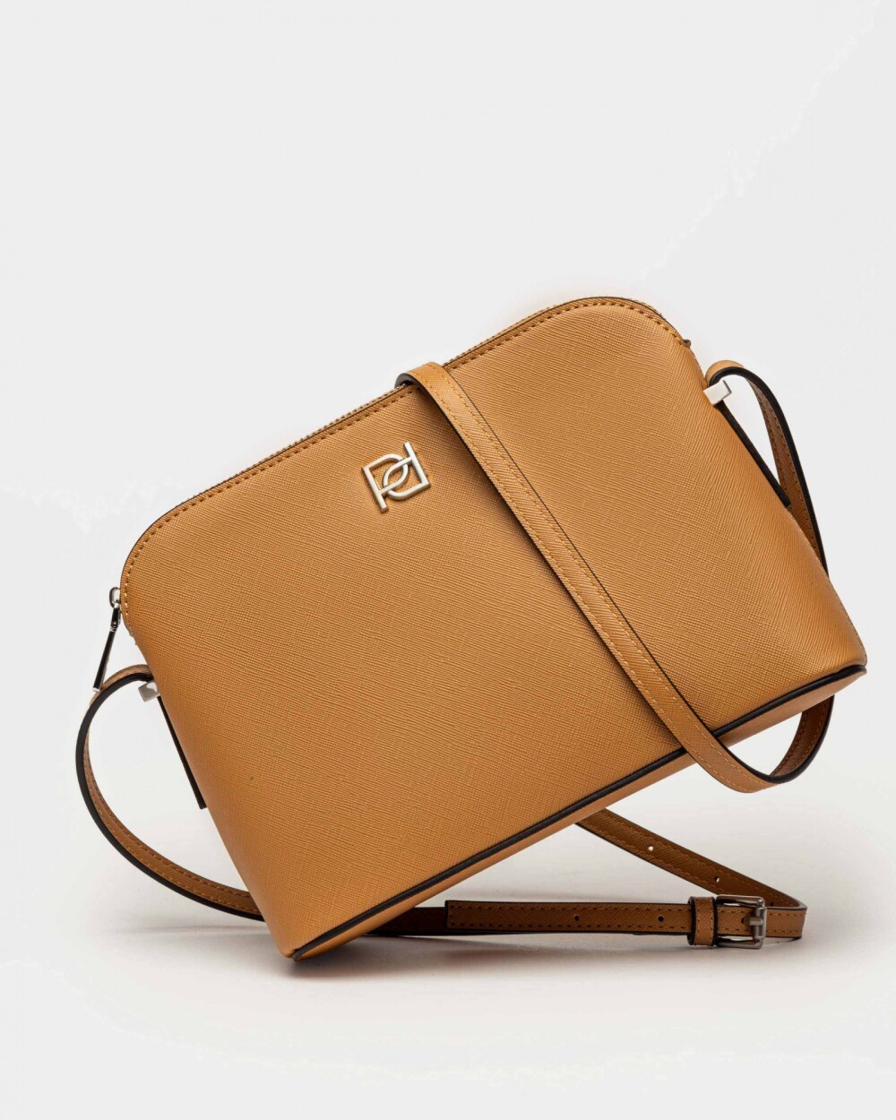 Bandolera Dyna en efecto cuero zaffiano Cuoio