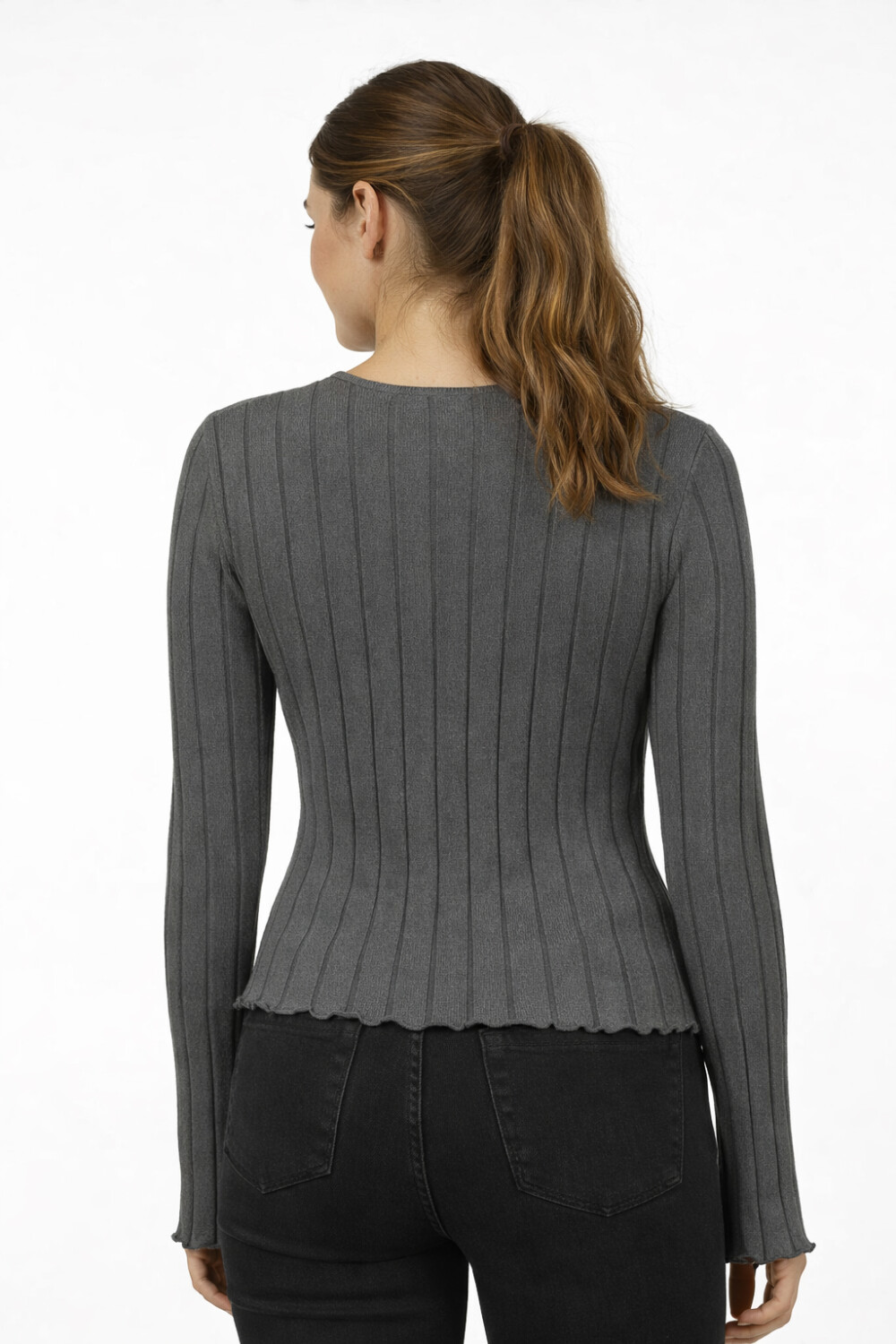 Remera Bali Gris Melange Oscuro