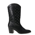 Botas de Mujer Miss Carol TAOS de caña alta con tachas Negro