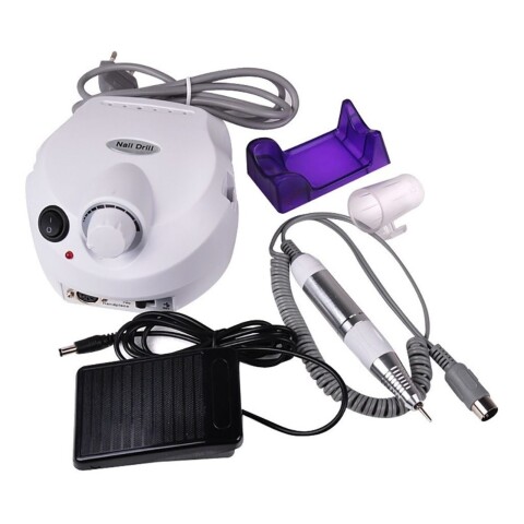 Torno Uñas Manos Pies 30000 Rpm Profesional Con Pedalera Color Variante Blanco