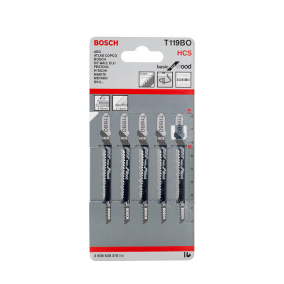 5 Hojas caladora para madera-pvc corte curvo BS3413