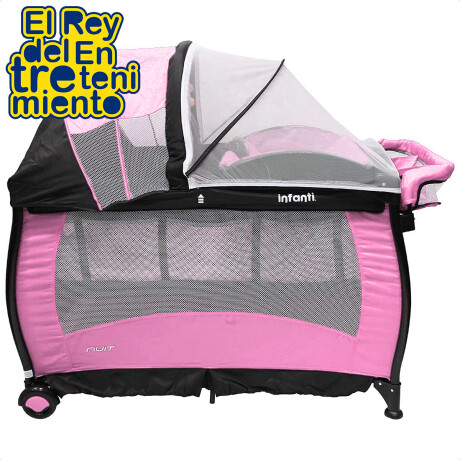 Practicuna Infanti Cuna Bebe Luz Y Música Rosa