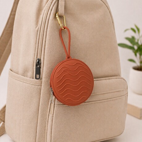 Monedero silicona con colgante Naranja