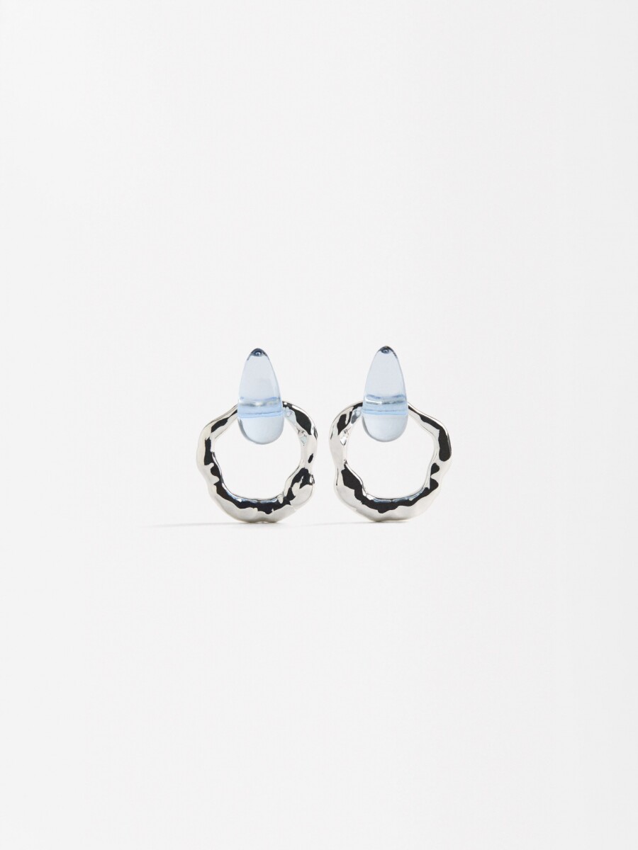 Pendientes Maxi Con Resina azul