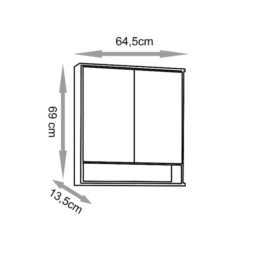 Botiquín Mariana Grigio con Catedral 65cm Botiquín Mariana Grigio Con Catedral 65cm