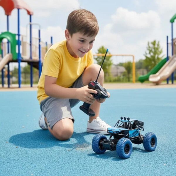 Auto A Control Remoto Todoterreno Motion Climb Recargable Color Celeste