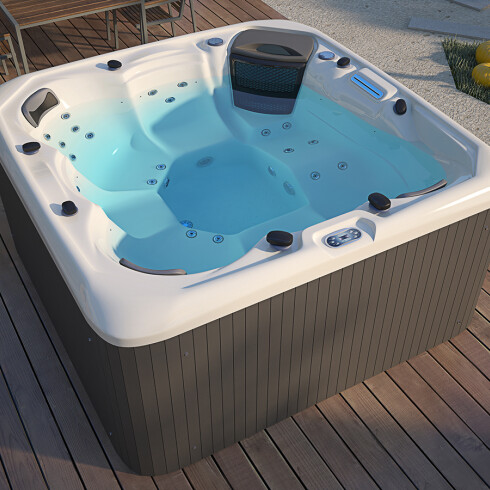 Hidromasaje Exterior Para 6 Personas 2.23X2.23X96.5 Incluye Calentador, Parlantes Con Bluetooth, Cobertor Y Escalera Aqualia 000