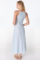 Vestido Peoni Rayas Celeste