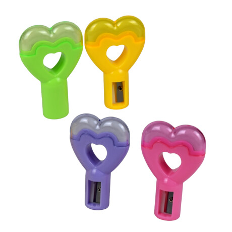 SACAPUNTAS Y GOMA FORMA CORAZON 4 COLORES SACAPUNTAS Y GOMA FORMA CORAZON 4 COLORES