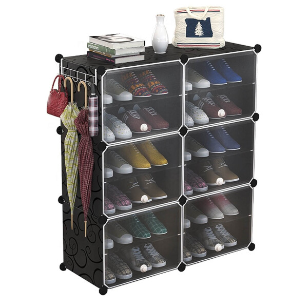 Zapatera Organizador IMBACK IBK-PLC005 | 12 Compartimentos, Compacta, Moderna y Resistente Negro Zapatera Organizador IMBACK IBK-PLC005 | 12 Compartimentos, Compacta, Moderna y Resistente Negro