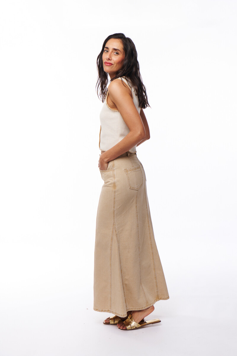 FALDA JEAN LAISA BEIGE