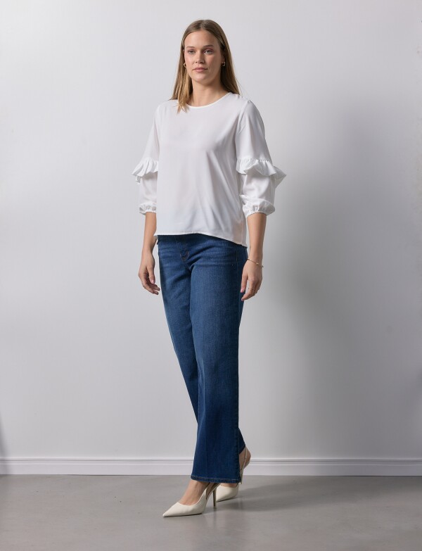 Blusa Manga Volados CRUDO