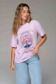 REMERA WORLD TRIP OVER TEE V-violeta