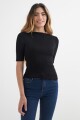 Sweater cuello bote NEGRO