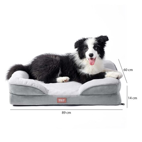 Cama Baylor Cucha Mediana Acolchonada de Felpa p/ Perro Gato Gris