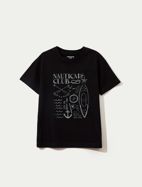 CAMISETA INFANTIL CON ESTAMPA NEGRO