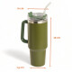 Jarra Vaso Terminico 1200ml Ac Inox y sorbete en Ac inox Blanco