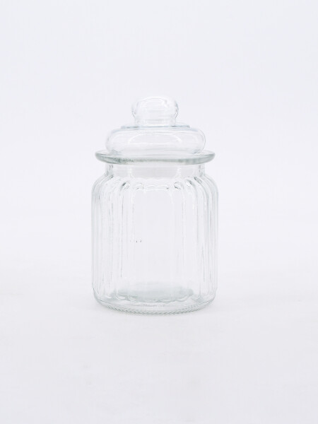 FRASCO DE VIDRIO CON TAPA TRANSPARENTE