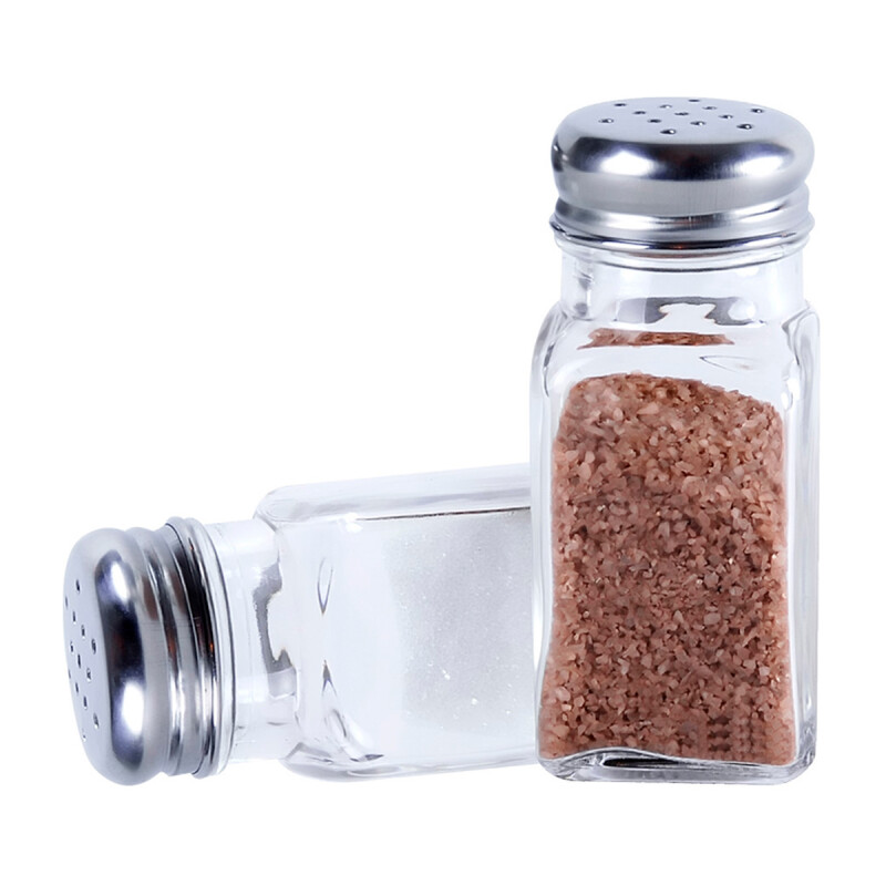 Set x2 Salero 4x4x9cm TRANSPARENTE