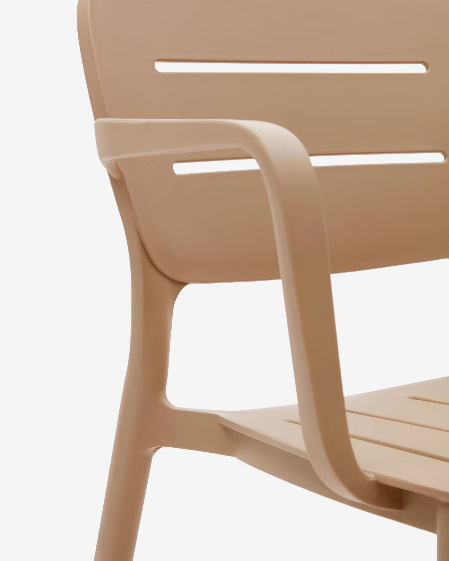 Silla de exterior apilable Morella beige