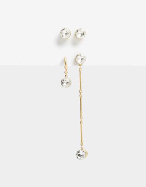 Aros Sets Strass Set De Aros - Dorado Oro Amarillo