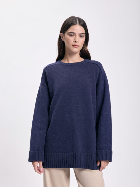 Buzo punto con lurex Azul