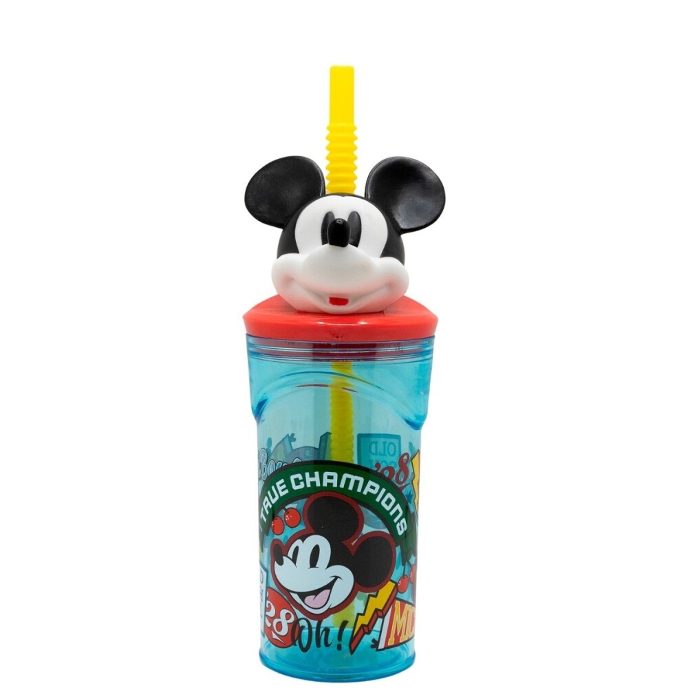 Vaso 3D Mickey con Sorbito 360 ml - Stor BAZAR PLASTICO VASO ALTO TAPA/FORMA MICKEY 81166