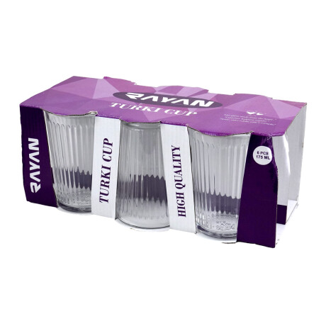 VASO VIDRIO SET X6PCS LABRADO VERTICAL 170ML 6.5X10CM RAYAN TURKI VASO VIDRIO SET X6PCS LABRADO VERTICAL 170ML 6.5X10CM RAYAN TURKI